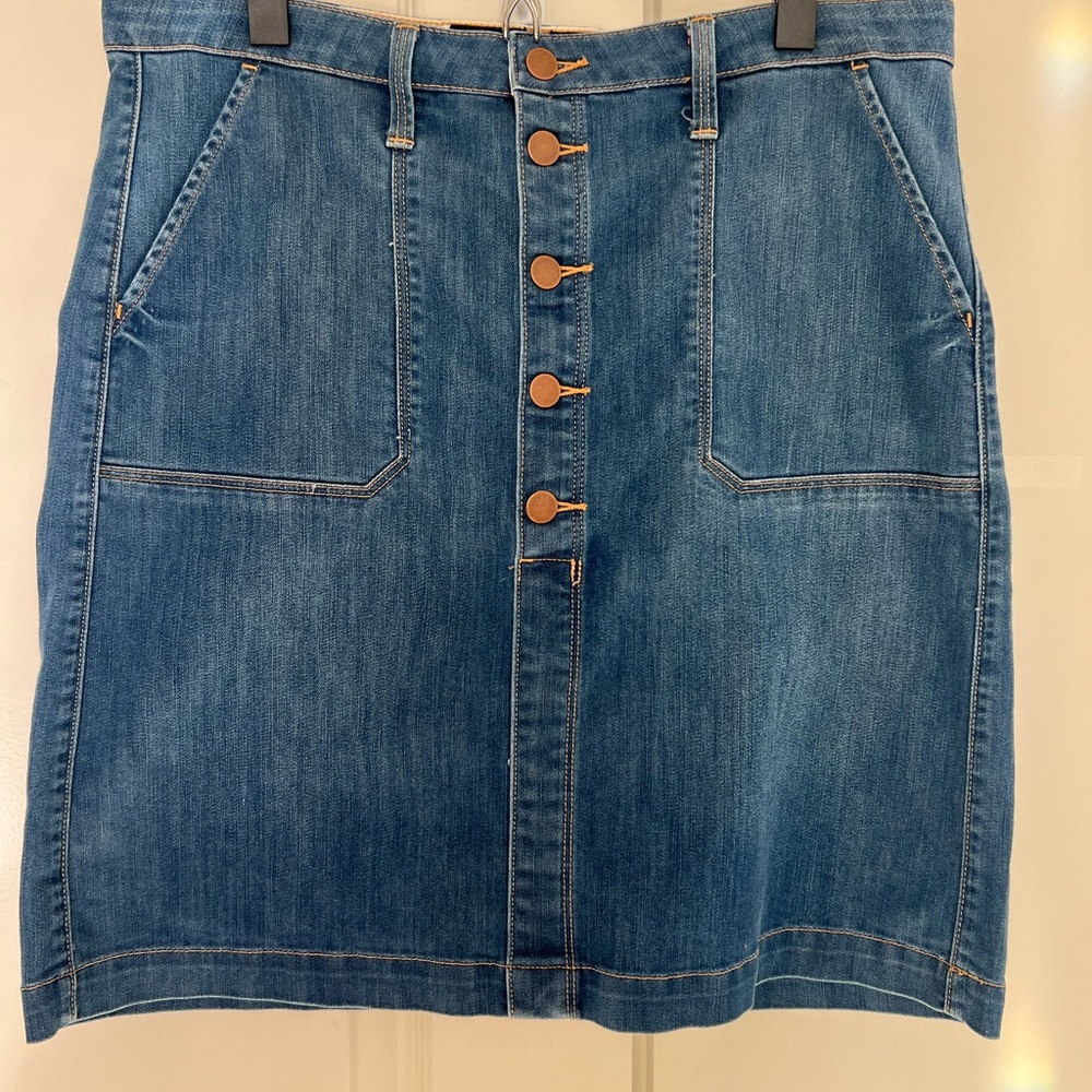 Lucky Brand Blue Denim Button-Front Mini Skirt